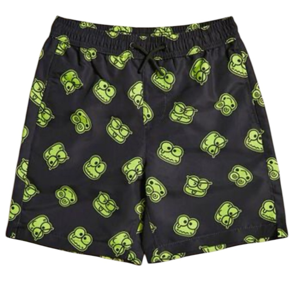 NWT Keroppi Swim Trunks Boys Bathing Suit Swim Shorts Kids Hello Kitty Frog Face